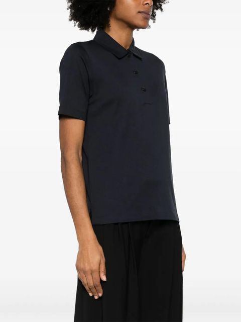 Moncler logo-patch polo shirt - Blue