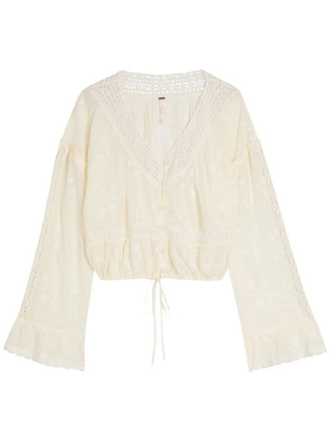 Free People floral-embroidered blouse - Neutrals - zdjęcie produktu nr 2