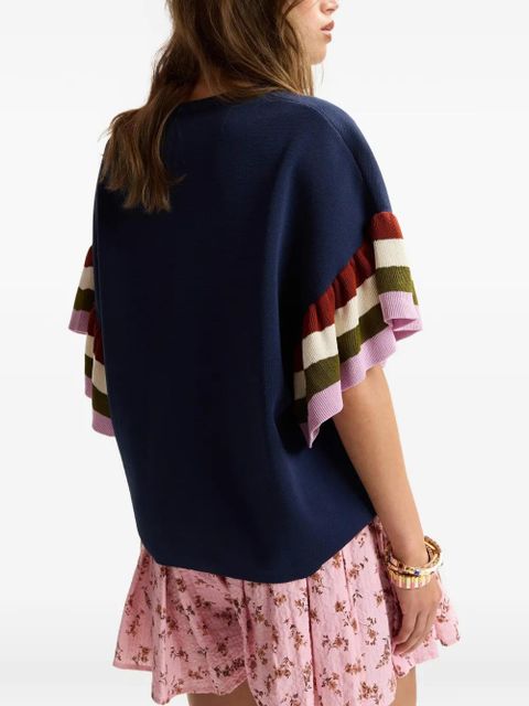 Essentiel Antwerp Januari ruffled-sleeve T-shirt - Blue