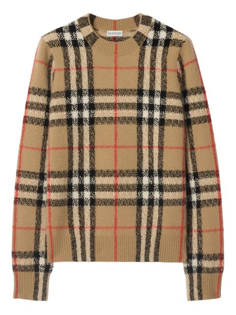 Burberry checked cashmere sweater - Neutrals - zdjęcie produktu nr 1