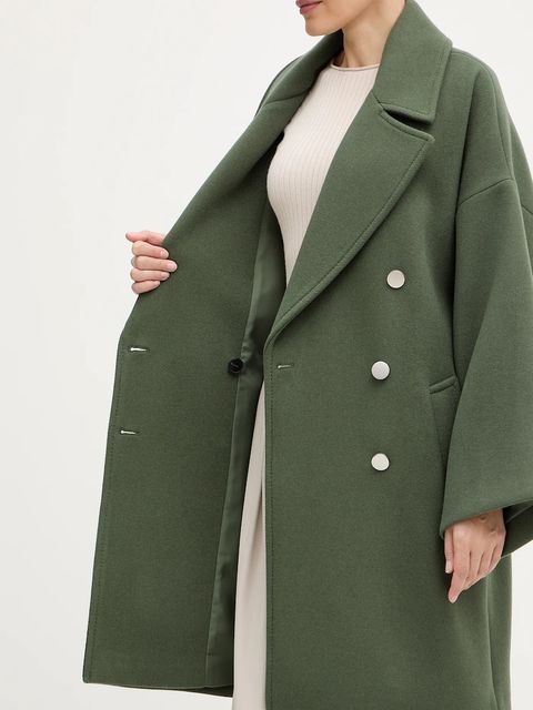 MAX&Co. płaszcz z dodatkiem wełny kolor zielony 2526086114200