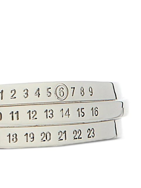 MM6 Maison Margiela numerical-engraved cuff bracelet - Silver