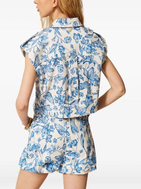 TWINSET floral-print shorts - White