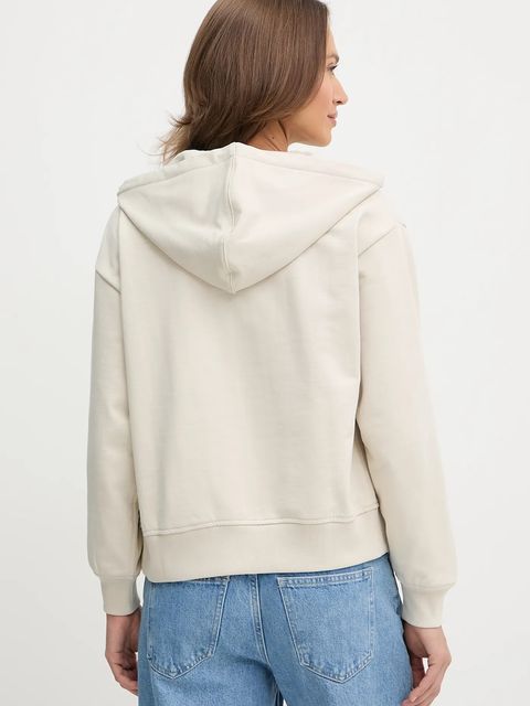Calvin Klein Jeans bluza damska kolor beżowy z kapturem z nadrukiem LV047B270G - zdjęcie produktu nr 2