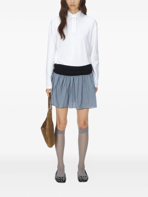 Gimaguas Chico polo-neck gingham mini dress - White