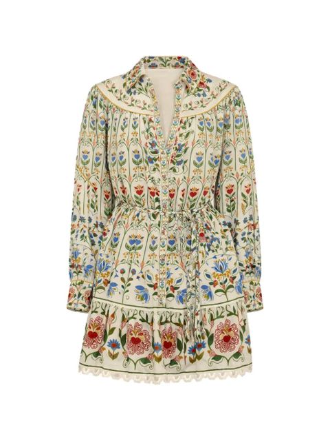 FARM Rio floral mini dress - Neutrals - zdjęcie produktu nr 1