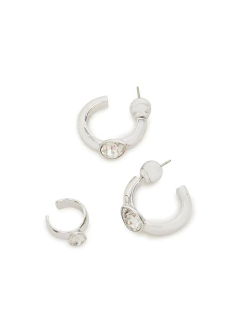 Swarovski Dextera hoop earrings (set of three) - White - zdjęcie produktu nr 2