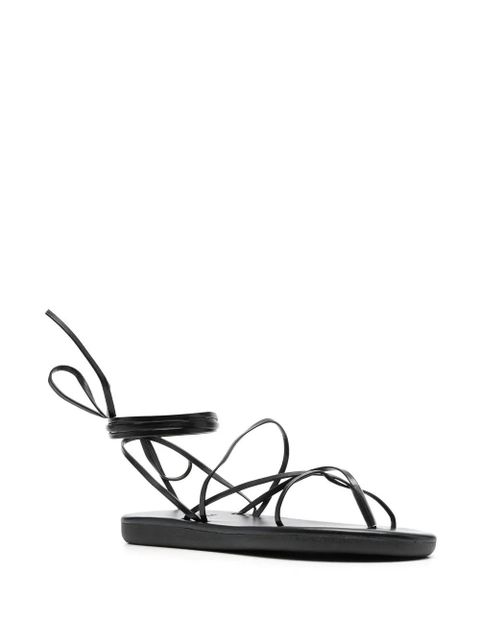 Ancient Greek Sandals leather ankle-tie sandals - Black