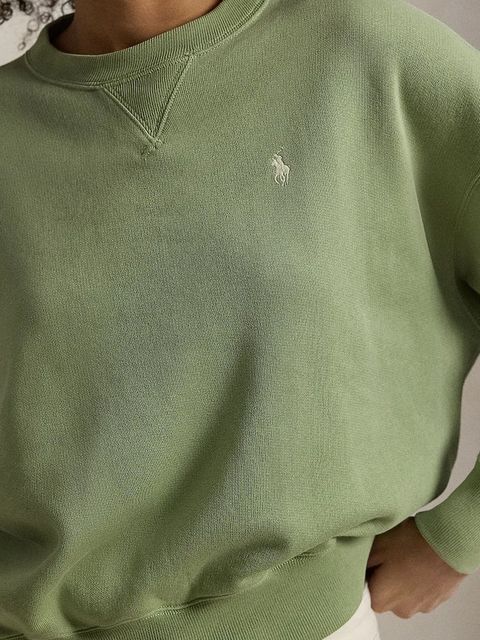 Polo Ralph Lauren bluza polarowa damska kolor zielony gładka 211A98189