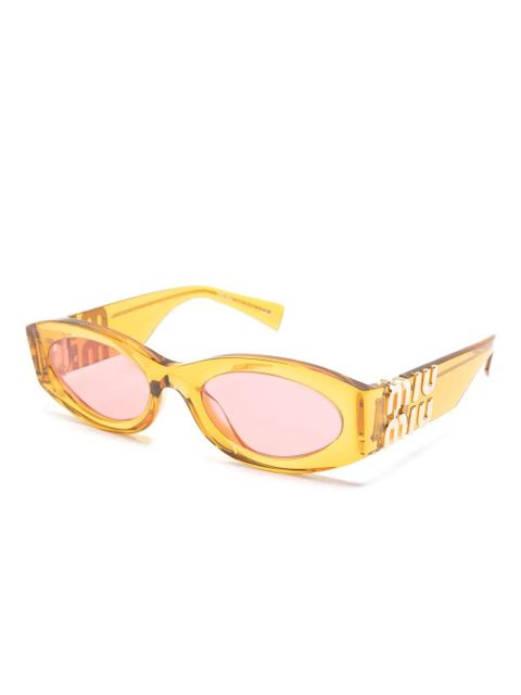 Miu Miu Eyewear Glimpse oval-frame sunglasses - Yellow - zdjęcie produktu nr 2