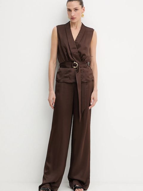 Marciano by Guess bluzka IVA damska kolor brązowy gładka 5YGH15 7350A