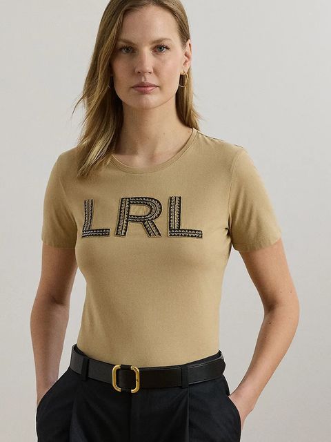 Lauren Ralph Lauren t-shirt bawełniany damski kolor beżowy 200971125 - zdjęcie produktu nr 1