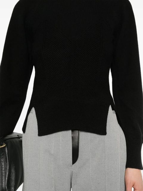 Alexander McQueen corset-style ribbed jumper - Black