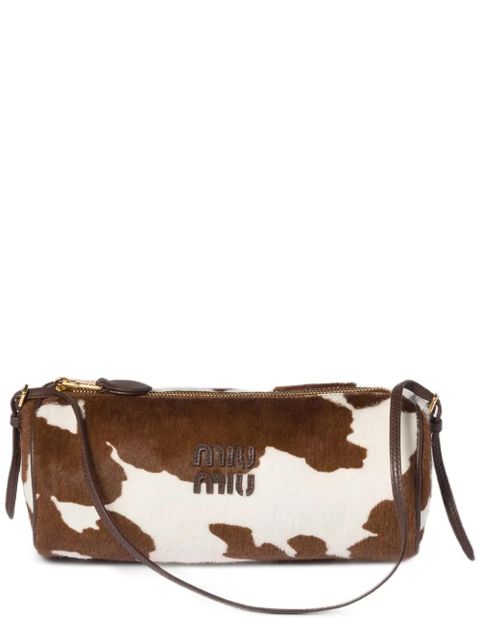 Miu Miu embroidered-logo shoulder bag - Brown - zdjęcie produktu nr 1