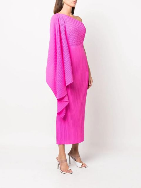Solace London ribbed one-shoulder dress - Pink