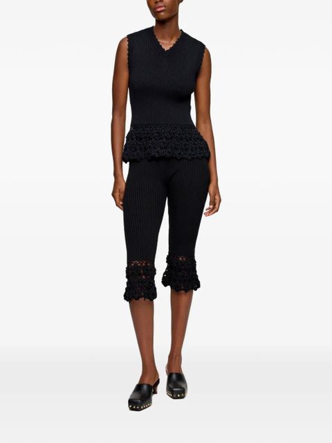 GANNI floral ribbed trousers - Black - zdjęcie produktu nr 2