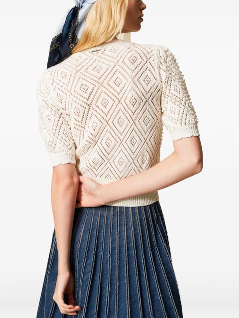 TWINSET diamond-pattern top - White