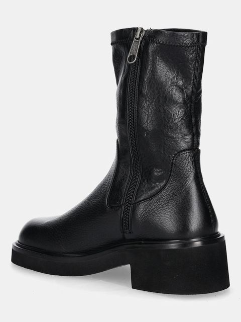Tommy Jeans botki TJW STRETCHY MID BOOT damskie kolor czarny na platformie EN0EN02928