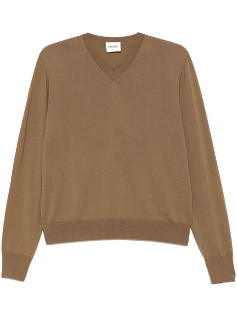 KHAITE V-neck sweater - Brown - zdjęcie produktu nr 1