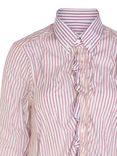 Maison Margiela striped ruffled shirt - White - zdjęcie produktu nr 2