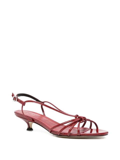 Aeyde knotted patent-leather sandals - Red - zdjęcie produktu nr 2
