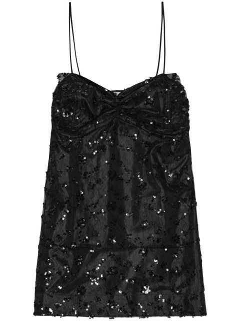 GANNI sequin-embellished minidress - Black