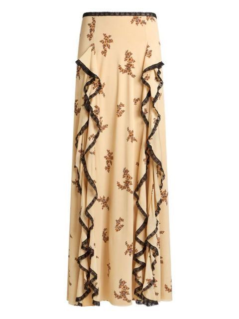 ETRO floral-print maxi skirt - Neutrals