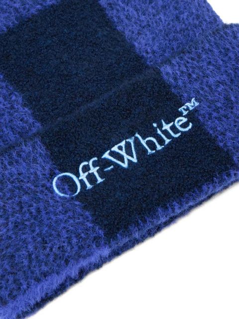 Off-White Bookish plaid logo beanie - Blue - zdjęcie produktu nr 2