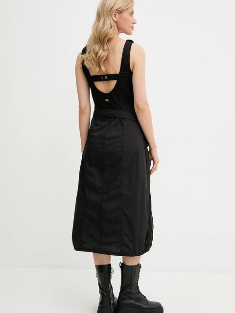 G-Star sukienka kolor czarny midi prosta D26288-D308