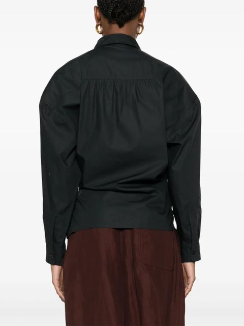 LEMAIRE straight-collar twisted shirt - Black