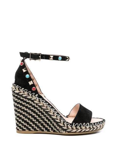 Valentino Garavani studded ankle-strap espadrilles - Black - zdjęcie produktu nr 1