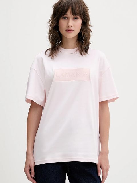 La Mania t-shirt bawełniany ALISA damski kolor różowy ALISA - zdjęcie produktu nr 1