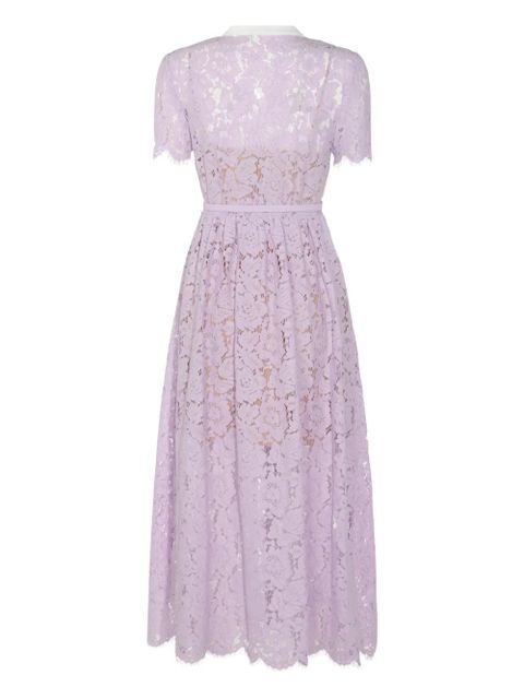 Self-Portrait lace button-up midi dress - Purple - zdjęcie produktu nr 2