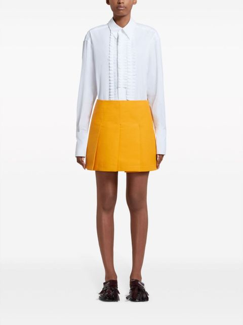 Marni pleated cotton miniskirt - Yellow