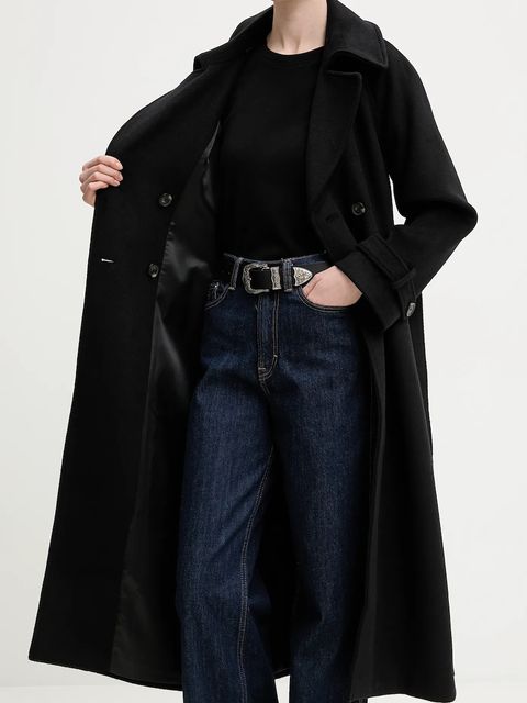 Abercrombie & Fitch płaszcz kolor czarny KI144-5191-900