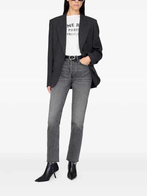 ANINE BING small Signature link belt - Black