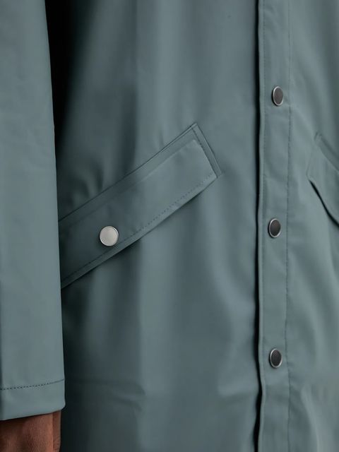 Rains kurtka 12020 Long Jacket kolor szary przejściowa 12020