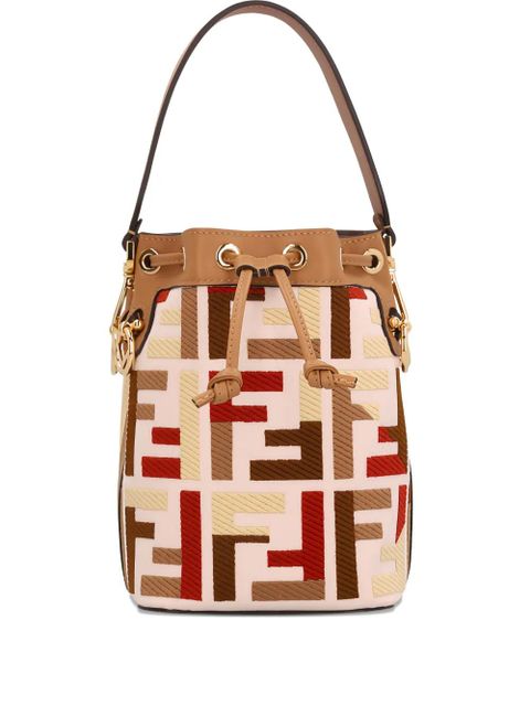 FENDI mini Mon Tresor FF-motif bucket bag - Neutrals - zdjęcie produktu nr 1
