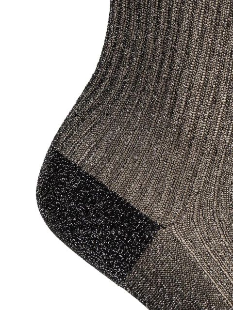 ISABEL MARANT Loula glitter ribbed socks - Black