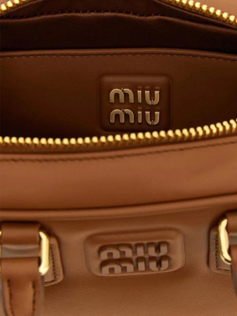 Miu Miu logo tote bag - Brown