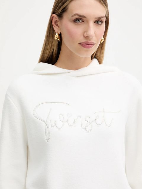 Twinset sweter z domieszką wełny damska kolor biały 252LL3EAA