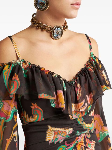 ETRO all-over floral print dress - Black