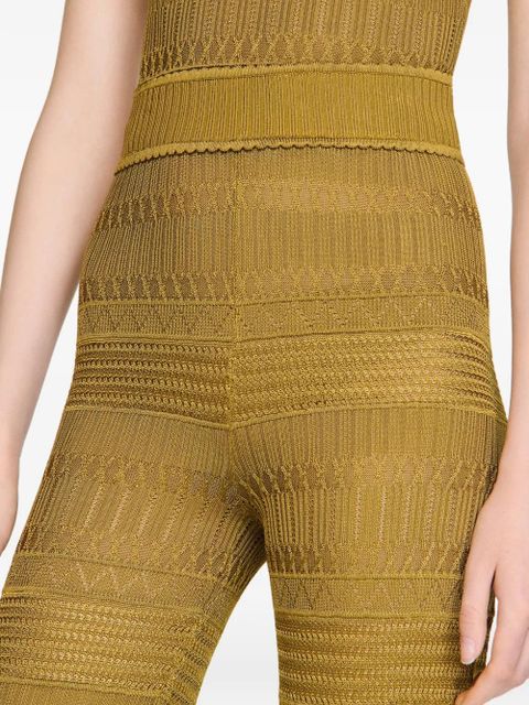 SANDRO pattern slim-fit trousers - Green