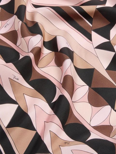 PUCCI Manuba print silk triangle scarf - Pink