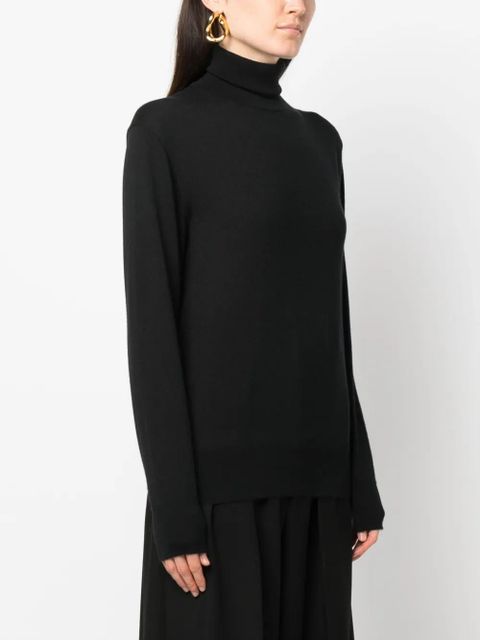 The Row roll-neck wool-blend jumper - Black