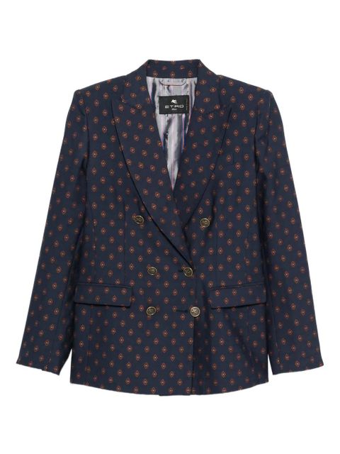 ETRO double-breasted patterned blazer - Blue - zdjęcie produktu nr 1
