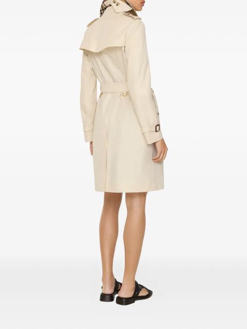 Burberry mid-length tropical gabardine Kensington trench coat - Neutrals