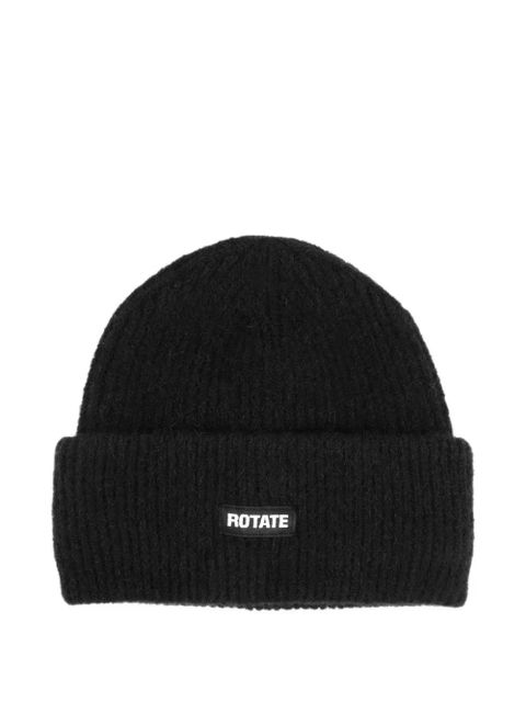 ROTATE BIRGER CHRISTENSEN logo-patch beanie hat - Black - zdjęcie produktu nr 1