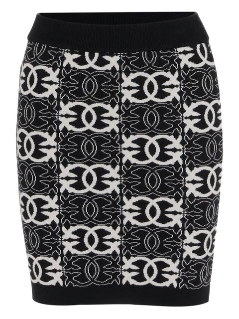 PINKO elasticated-waistband logo-patterned skirt - Black - zdjęcie produktu nr 1