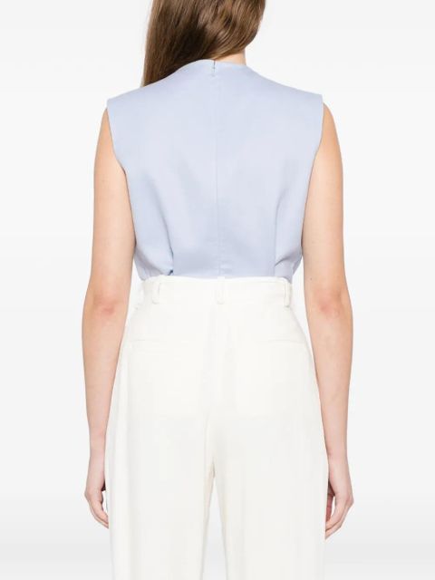 TOM FORD double face v-neck bodysuit - Blue